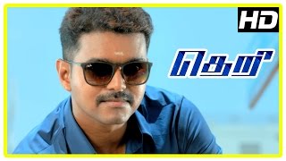 Theri movie  Vijay saves children from streets  Road Fight scene  Samantha  Boxer Dheena [upl. by Ydnis860]