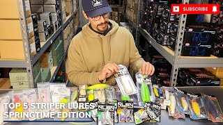 Top 5 Striped Bass Lures [upl. by Eceined]