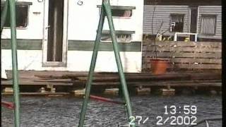 Hoog water 27 Februari 2002 Camping van Esch Matsloot Leekstermeer [upl. by Azzil805]