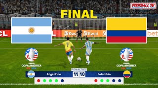 ARGENTINA vs COLOMBIA  Penalty Shootout  Copa America 2024 Final  PES Gameplay Video [upl. by Moncear]