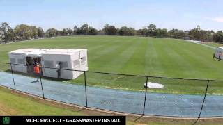 Timelapse installation GrassMaster pitch Melbourne CFA [upl. by Aicelf]