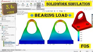 Solidworks simulation  Bearing Load Simulation On Solidworks [upl. by Rustie833]