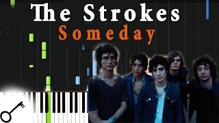 The Strokes  Someday Piano Tutorial Synthesia  passkeypiano [upl. by Terrie119]