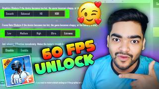 HOW TO UNLOCK 60 FPS IN PUBG LITE 😱  PUBG LITE 60 FPS ENABLE  PUBG MOBILE LITE [upl. by Magdau]