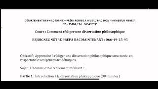 Méthode Philo  Introduction à la philosophie Dissertation [upl. by Tybi]