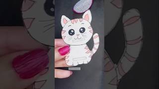 Fun Paper Craft🐈🐱cat diy craft papercraft handmade kids funcrafts catlovershorts [upl. by Nytsrik873]