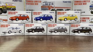 TOMYTEC TOMICA LIMITED VINTAGE NEO TLVN LVN48abcdefg HONDA CIVIC SiR II [upl. by Vescuso905]