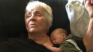 Grandma Meets Grandson for the first time  Surprise  Secret  Baby  Real  Funny  Hilarious [upl. by Bowra]