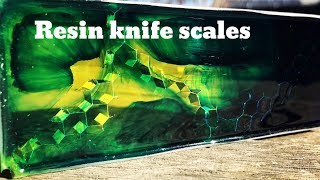 Resin knife scales [upl. by Ahsienyt]