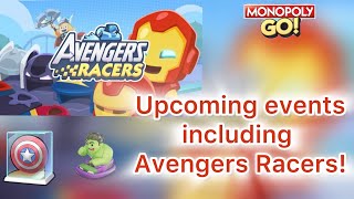 Avengers Racers and other upcoming events in Monopoly GO monopolygo tycoonracers [upl. by Admama]