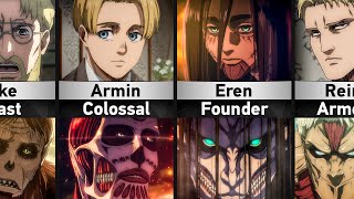 All Characters turned into Titans in Attack on Titan [upl. by Sillig]