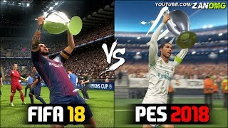 FIFA 18 vs PES 2018  UEFA Champions League Final Comparison [upl. by Lanctot]