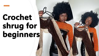 How to crochet a shrug… easiest shrug tutorial crochet crochettutorial yarn shrug [upl. by Nirhtak]