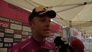 Jonathan Milan  Interview at the finish  Stage 18  Giro dItalia 2024 [upl. by Enomyar]