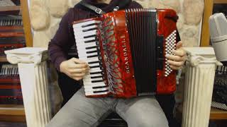 SCANAIRJRMRD  Red Scandalli Air Junior Piano Accordion LMMM 34 72 5299 [upl. by Odlaw]