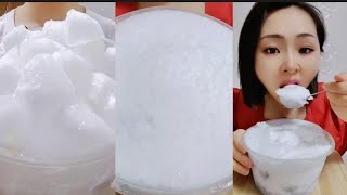 ASMR ICE EATING  BOWL WHITE FROST ❄️ iceeating iceasmr asmr freezerfrost [upl. by Ailedua]