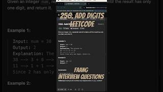 Leetcode 258  Add Digits [upl. by Bensen739]
