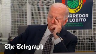 Biden appears to fall asleep at meeting with African presidents [upl. by Ehcnalb]