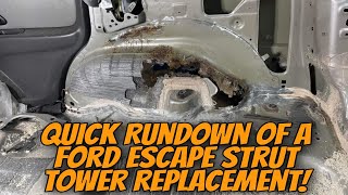 Ford Escape Rusted Shock Tower Replacement Short Version [upl. by Clyte664]