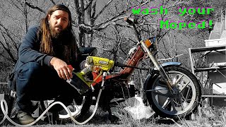 Ryobi EZClean portable pressure washer for cleaning mopeds [upl. by Alleyne]