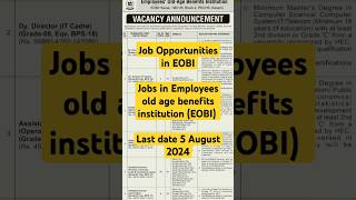 Job Opportunities in EOBI  Employees old age benefits institution EOBI jobs shorts job jobs [upl. by Harwell406]