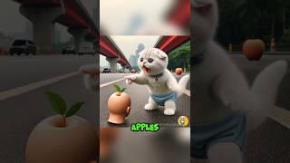 Kitten found an apple on the street😹 cat cutecat cute [upl. by Imogene113]