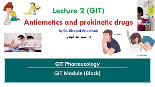 Lecture 2  Antiemetics and prokinetic drugs  Dr Elsayed Abdelhadi  2024  2025 [upl. by Eednac971]