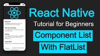 React Native tutorial 17 Component in Loop with Flatlist [upl. by Dawaj227]