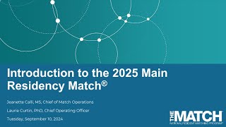 Introduction to the 2025 Main Residency Match Webinar for Residency Programs [upl. by Urbain280]