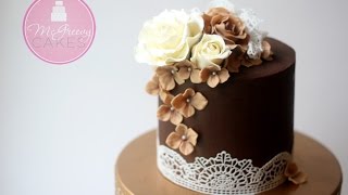 How to Ganache or buttercream a Cake and Get Sharp Edges [upl. by Merras]