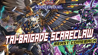 Master Duel  TRIBRIGADE SCARECLAW best combo after new update Secret Pack Beastly Claws of Terror [upl. by Eulalia23]