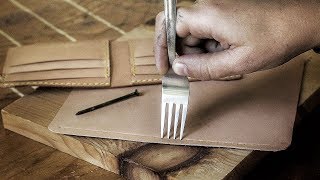 Can You Make a Leather Wallet WITHOUT Tools [upl. by Aikam]