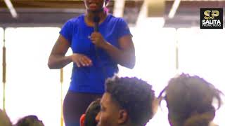 Claressa Shields talking to kids at Detroit Downtown Boxing Club [upl. by Tlaw110]