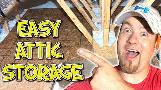 HOW TO MAKE EASY DIY STORAGE SPACE IN YOUR ATTIC FOR 200 [upl. by Earehc643]