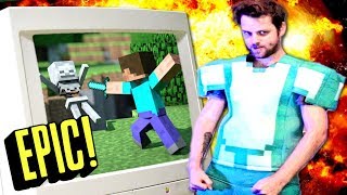 EPIC minecraft gameplay wearing REAL diamond armor [upl. by Ferguson643]