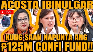 GINA ACOSTA ISINIWALAT ANG KATOTOHANAN SA CONFIDENTIAL FUND BINUKING SI VP SARA DUTERTE [upl. by Egwin196]