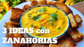 3 Recetas ECONÓMICAS con ZANAHORIA🥕 RECETAS DE GRI SIN HORNO [upl. by Ecnal]