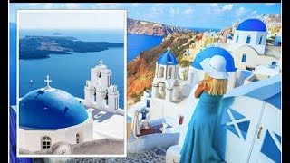 4K walk Tour The Santorini GreeceGreek an insanely beautiful island impressions amp sunset [upl. by Goles]