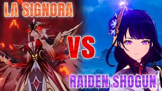 RAIDEN SHOGUN VS LA SIGNORA  Genshin Impact [upl. by Yadroc]