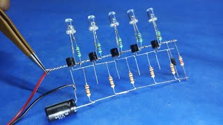 New Simple electronic circuit bc547 transistor led chaser circuit [upl. by Esinart618]