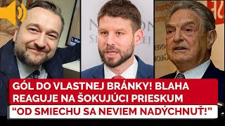 Progresívci panikária Ľuboš Blaha dostal záchvat smiechu z najnovšieho prieskumu  SMER SD [upl. by Arymat900]