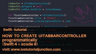 Create UITabBarController Programmatically in swift xcode 9  swift 4 [upl. by Tomkins993]