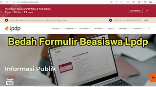 Bedah Isi Formulir Pendaftaran Beasiswa LPDP [upl. by Kcyred]