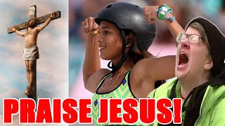 Skateboarder BANNED from PRAISING JESUS at Olympics after winning Says FK OFF and does it anyway [upl. by Gustavo]