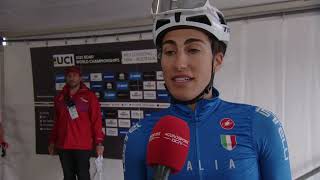 Elisa Balsamo  Interview at the start  Womens World Championships Road Race 2022 [upl. by Barkley591]