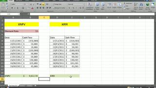 calculating NPV IRR for uneven cash flows  financial analysis [upl. by Ennasus443]