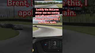 Accidental Dive Bomb on a McLaren I missed my braking point shorts [upl. by Cedell324]