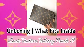 Unboxing Louis Vuitton Toiletry Pouch 19What fits inside [upl. by Jilly527]