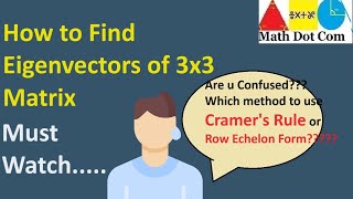 How to Find Eigenvectors of 3x3 Matrix  Math Dot Com [upl. by Sidoon]