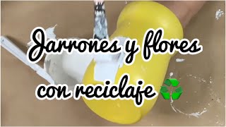 Prueba a decorar con jarrones y flores hechos con reciclaje [upl. by Eugor341]